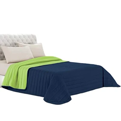 Image of Elegant Summer Quilt Apple Green/Dark Blue, Single