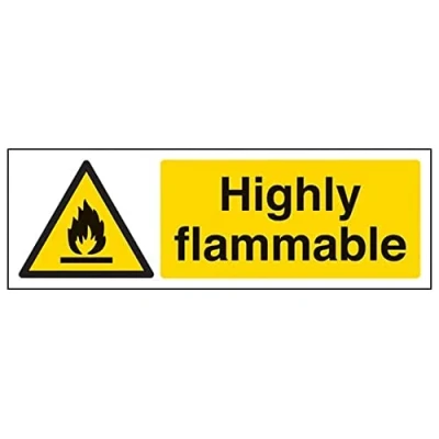 Image of V Safety Highly flammable 300x100mm Magnetic Sign