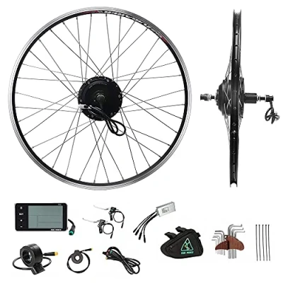 Image of YOSE POWER 26&#039;&#039; Rear Wheel Cassette Electric Bicycle 36V350W E bike Conversion Motor Kit Black with LCD Display