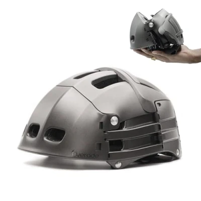 Image of Foldable helmet Plixi Fit for bike, e scooter, onewheel, skateboard, bike Meets CE standard, same protection as classic Volume divided by 3 when folded colour Grey size S M