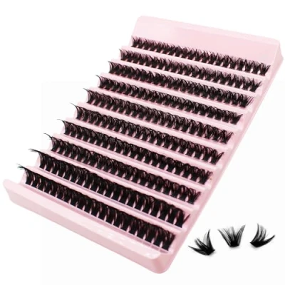 Image of Selawasty Thick Lash Clusters 60D Volume Eyelash 8 16mm Wispy Individual Lashes D Curl Cluster Extensions False 200pcs DIY Extension(8 16mm,60D)