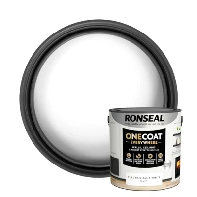 Image of Ronseal One Coat Everywhere Paint Pure Brilliant White Matt 2.5L