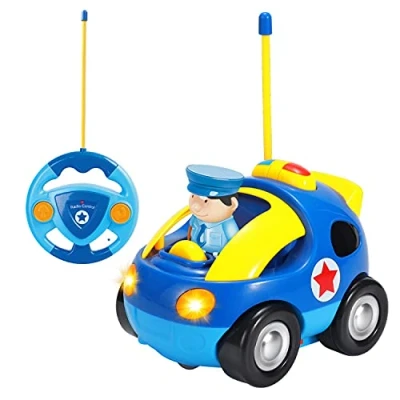 Image of SOKA My First Remote Controlled Racing Car for Toddlers with Sound and Light Toy RC Birthday Gift Present Police Racer Kids Children Boys Girls 18 Months Up Dark Blue