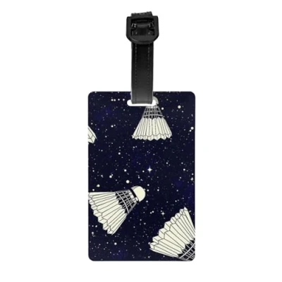 Image of Luggage Tags,PVC Name Tag Travel Suitcase Identifier ID Tags Durable Label,Space Badminton