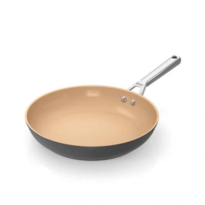 Image of Ninja Extended Life 28cm Ceramic Frying Pan, Non Stick (No PFAs, PFOAs, Lead or Cadmium), Induction Compatible, Stainless Steel Handle, Oven Safe to 285C, Terracotta &amp; Grey, CW90028UK