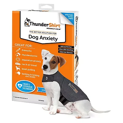 Image of ThunderShirt for Dogs, Calming Jacket Dogs Small, Dog Anxiety Jacket, Instant Natural Relief Storms, Fireworks &amp; Separation, Vest 5 Sizes, Grey