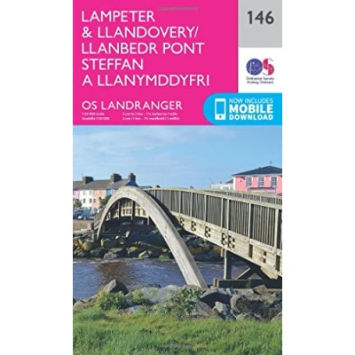 Image of Lampeter &amp; Llandovery / Llanbedr Pont Steffan a Llanymddyfri Map Aberaeron Ordnance Survey OS Landranger 146 Wales Walks Cycling Days Out Maps Adventure