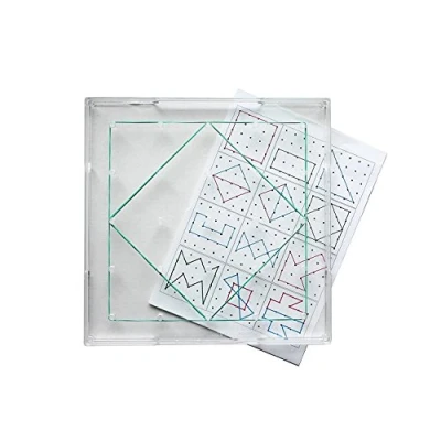 Image of WISSNER 81600 Geobrett Square 15 x cm, Stackable, Transparent with Rubber Rings, and 12 templates