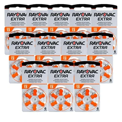 Image of Shop4top 72 RAYOVAC EXTRA ADVANCED SIZE 13 PR48 HEARING AID BATTERIES 1.45V ZINC AIR