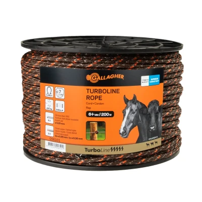 Image of Gallagher electric fence conducting wire Turboline Rope, duopack (2x200m) White