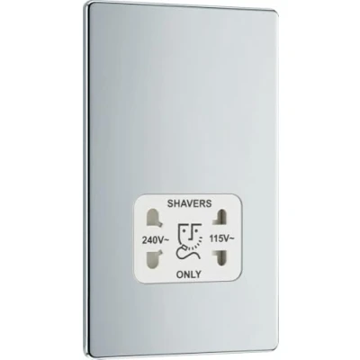 Image of BG NBS20G 115/240 V Dual Voltage Polished Chrome White Insert