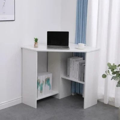 Image of Home Source Computer Desk PC Laptop Table Office Study Gaming, White, Corner