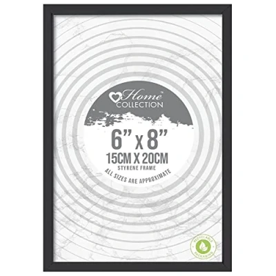 Image of Black Nouveau Simple Design Styrene Photo Frame 6x8&quot;