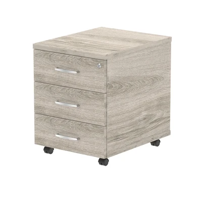 Image of Impulse 3 Drawer Mobile Pedestal Grey Oak