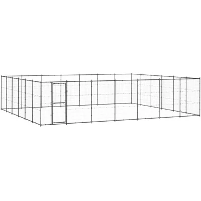 Image of vidaXL Outdoor Dog Kennel Steel 50.82 m²