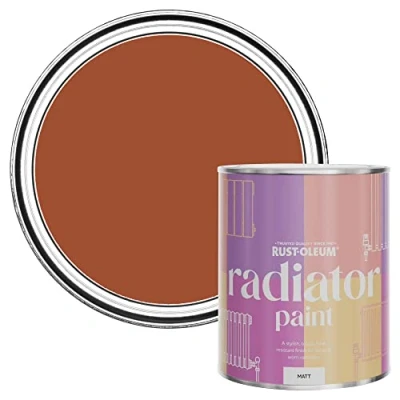 Image of Rust Oleum Orange Heat Resistant Radiator Paint in Matt Finish Tiger Tea 750ml (SHDRCT1199)
