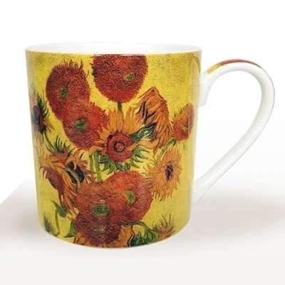 Image of heritage fine Bone China Pint Mug Artists Design Van Gogh Sunflower