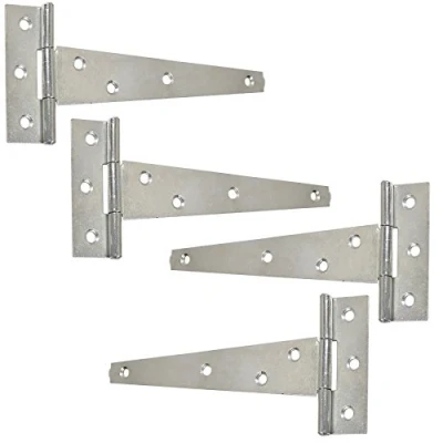 Image of 2X Pairs of Galvanised Zinc 8&quot;/200mm Long Tee Hinges Garden Gate/Shed/Door T