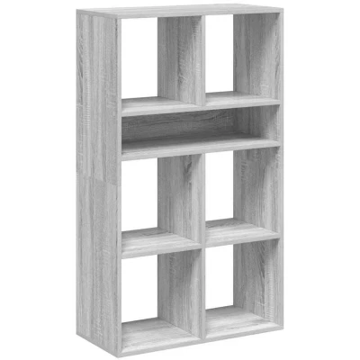 Image of vidaXL Book Cabinet/Grey Sonoma Bookshelf Engineered Wood 66x31x112 cm/Versatile Storage Solution for Home &amp; Office Decor