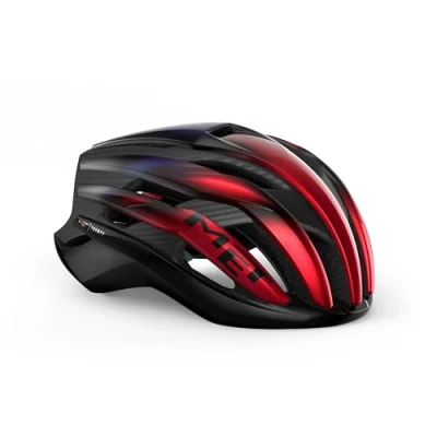 Image of MET Trenta 3K Carbon MIPS Road Cycling Helmet In Red Iridium Size Large (58 61 cm)