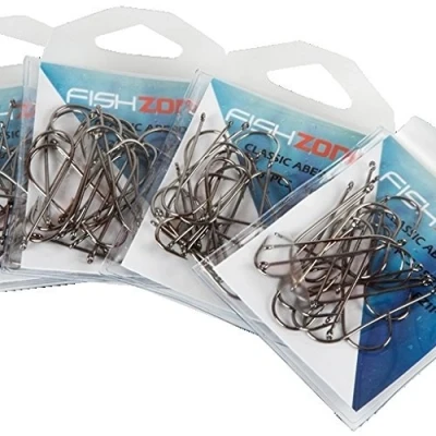 Image of Fishzone 100 hooks Superior Classic ABERDEEN Sea Fishing Hooks. Available in size 4/0, 3/0, 2/0, 1/0, 1, 2, 4 and 6 Ideal for most Needs (100 1/0)