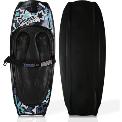 Image of SereneLife Water Sport Kneeboard with Hook and Board Strap for Kids &amp; Adults, Ideal Boating, Waterboarding, Kneeling Boogie Board, Knee Surfing