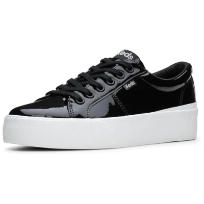 Image of Keds Women&#039;s Jump Kick Duo Lace Up Sneaker, Black Patent Leather, 6 UK