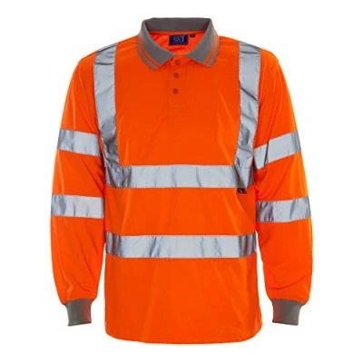 Image of Supertouch 35E85 Long Sleeved Hi Vis Polo Shirt, XX Large, Orange