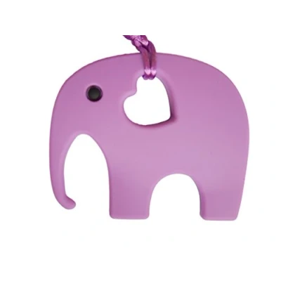 Image of Elephant Teether Soother Silicone Toy BPA Free (Purple)