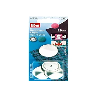 Image of Prym Cover Buttons Brass Silver col Without Tool, 323163 29 mm