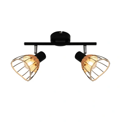 Image of Gant Twin Ceiling Spotlight, Black, 2x E14