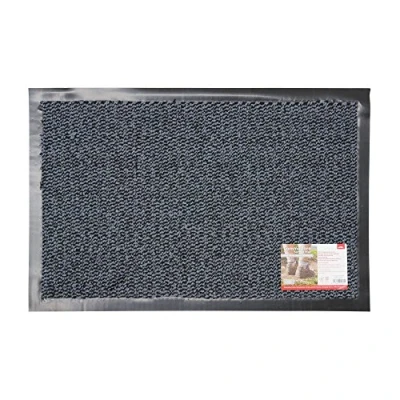 Image of JVL Heavy Duty Commodore Backed Barrier Door Floor Mat, Blue, 40 x 60 cm