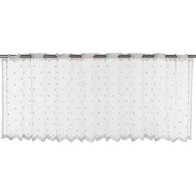 Image of Elbersdrucke Celeste 00 198763 Bistro Curtain White Transparent 45 x 160 cm Panel Short for Kitchen Window Privacy Screen