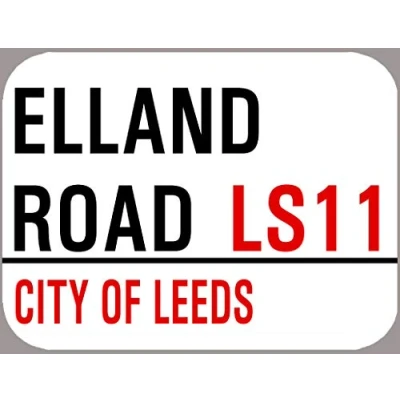Image of Leeds Metal Street Sign Elland Road Plate Plaque Aluminum 8X12 Inches