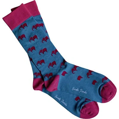 Image of Swole Panda Bamboo Socks UK7 11 Pink Elephant Mens