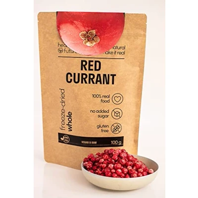 Image of Healthy Future Freeze Dried Redcurrant 100% Natural, Gluten Free, No Added Sugar, preservatives, Fruit Snack