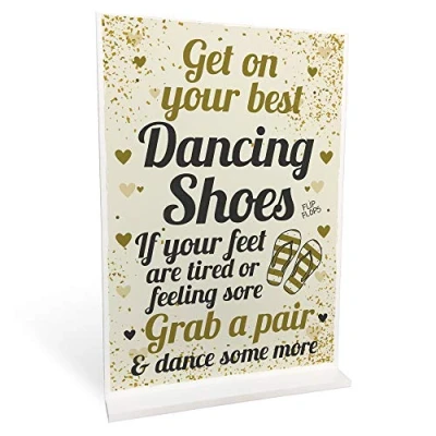 Image of Red Ocean FLIP FLOP BASKET Wedding Sign Dancing Shoes Free Standing Plaque Decoration Keepsake