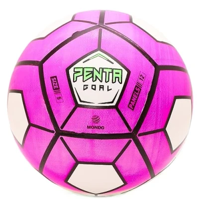 Image of Toyland® 9&quot; Pink &amp; Green Penta Goal Football Size 5 Outdoor Sports Toys