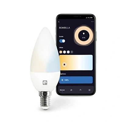 Image of Garza Smarthome 5.5W WiFi LED Bulb CCT Candle E27 Smart and Programmable, Dimming Tone Change, Voice App Control, Alexa, iOS, Google, Android, 5.5 W, White