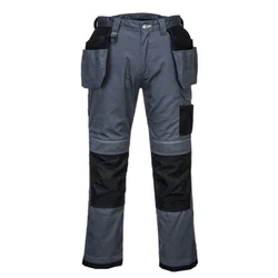 Image of Portwest PW3 Stretch Holster Work Trousers Zoom Grey/Black 34