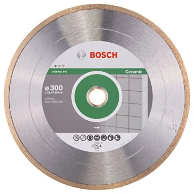 Image of Bosch Professional 1x Diamond Cutting Disc Standard for Ceramic (for Stone, Tile, Ceramic, Ø 300 x 30+25,40 2 7 mm, Accessories Tile Cutters)