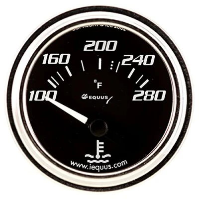 Image of Equus 7262 2 1/16&quot; Electric Water Temperature Gauge, Chrome with Black Dial