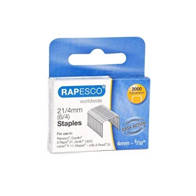 Image of Rapesco 1367 21/4 mm (Type 6/4 mm) Galvanised Staples, Box of 2000