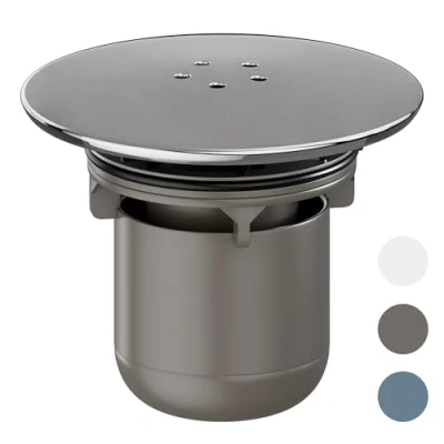 Image of HNNHOME Shower Drain Cover, Chrome Trap Removable Top Fitting Cap Parts, 90mm/115mm Plughole Fast Flow Tray Waste (Warm Grey)