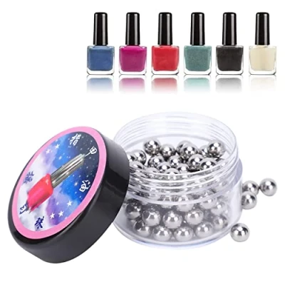 Image of 15/64 Inch Nail Polish Shaker Beads, 100pcs Stainless Steel Mixing Agitator Ball for Chemicals, Aerospace, Plastic Hardware