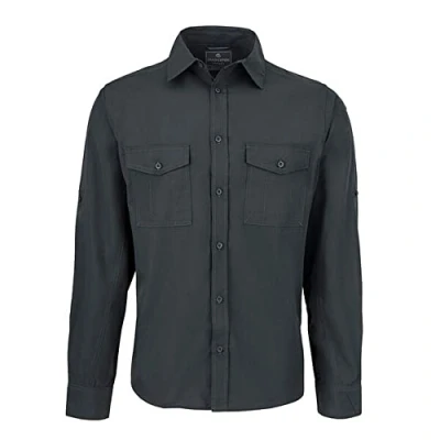 Image of Craghoppers Mens Expert Kiwi Long Sleeved Shirt, Carbon Grey, Size XL