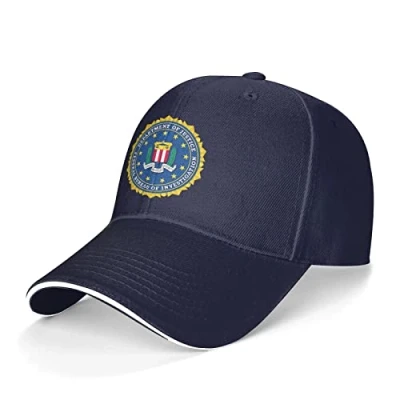 Image of ATOurDealss Federal Bureau of Investigation (FBI) Sandwich Hat Vintage Adjustable Baseball Caps Navy