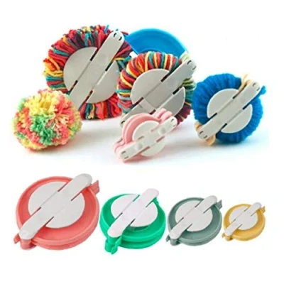 Image of 1set Pompom Makers, 4 Sizes pom Maker Fluff Ball Weaver Needle Craft Knitting Wool Tool Kit Diy (random Color)