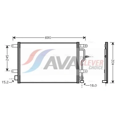 Image of 8E0260401D, 8E0260403D Condenser PRASCO AI5199 18mm 15mm Aluminium 590mm AUDI: A4 B7 Avant, A6 C5 B6 Avant