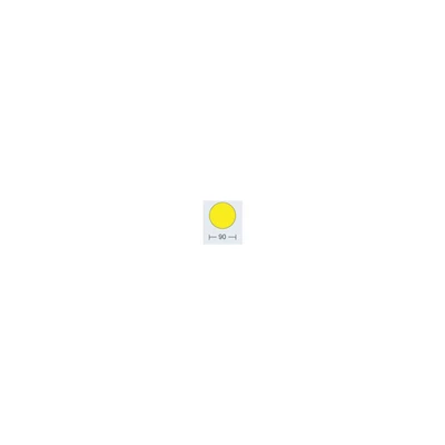 Image of Floor Signals Adhesive Sign, Warning Stickers, Safety Sign Circle 90mm Dia Pack of 100 Yellow